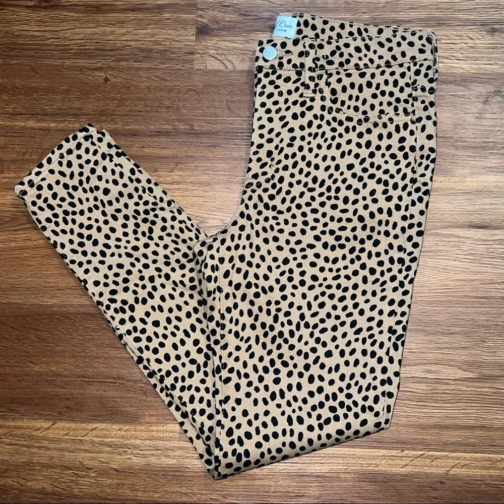 J Crew Leopard Toothpick Skinny Jeans Size 28